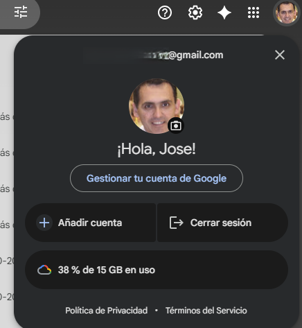 Liberar espacio de la cuenta de Google
