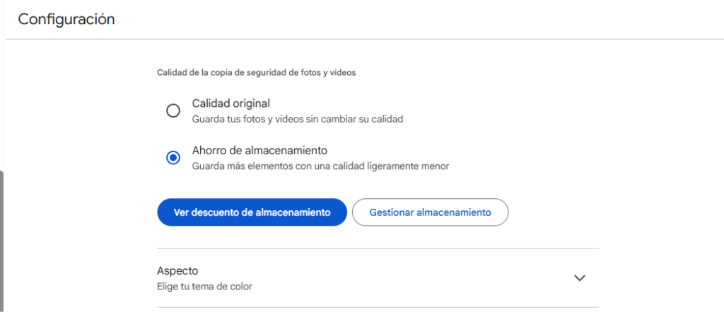 Liberar espacio de la cuenta de Google